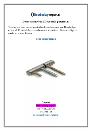 Deurscharnieren | Deurbeslag-expert.nl
