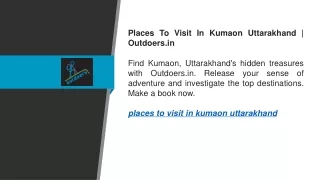 Places To Visit In Kumaon Uttarakhand  Outdoers.in
