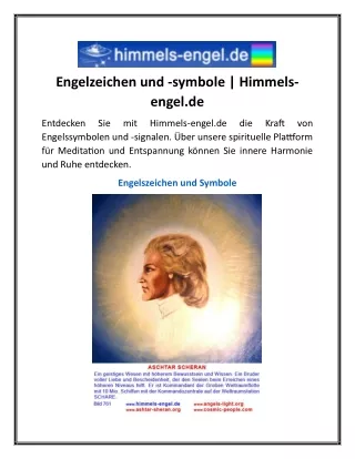 Engelzeichen und -symbole Himmels-engel.de