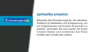 Spirituelles Erwachen Himmels-engel.de