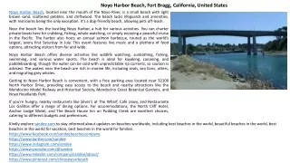 Discover Noyo Harbor Beach: Off-Leash Fun in Fort Bragg, California, USA