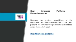 Best Metaverse Platforms  Metasoilverse.com