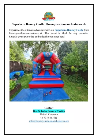 Superhero Bouncy Castle | Bouncycastlesmanchester.co.uk