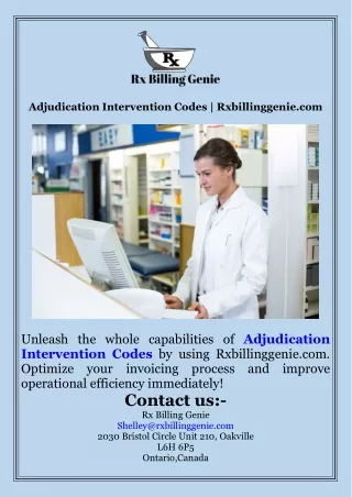 Adjudication Intervention Codes  Rxbillinggenie.com