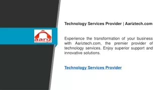 Technology Services Provider  Aariztech.com