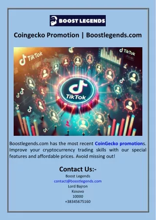 Coingecko Promotion Boostlegends.com