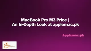 MacBook Pro M3 Price An In-Depth Look at applemac pk