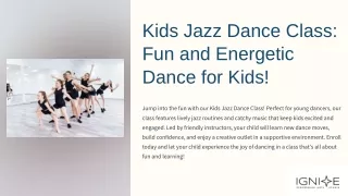 Kids Jazz Dance Class: Fun and Energetic Dance for Kids!