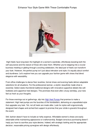 EnhanceYourStyleGameWithTheseComfortablePumps