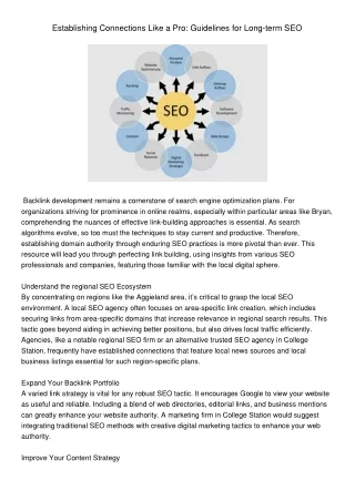 EstablishingConnectionsLikeaProGuidelinesforLong-termSEO