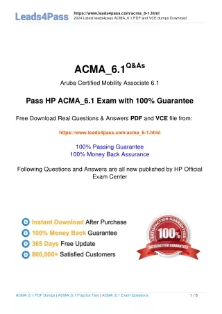HP ACMA_6.1 dumps exam questions latest update in September