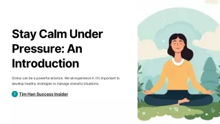 Stay Calm Under Pressure: Insights from Tim Han's Success Insider