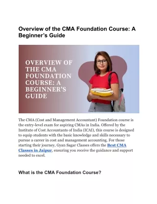 Overview of the CMA Foundation Course_ A Beginner’s Guide