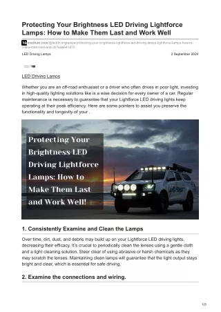 Protecting Your Brightness LED Driving Lightforce Lamps How to Make Them Last and Work Well