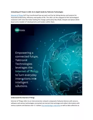 Unlocking the Potential of IoT in the UAE