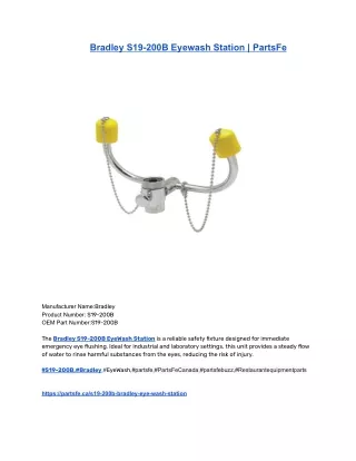 Bradley S19-200B Eyewash Station _ PartsFe