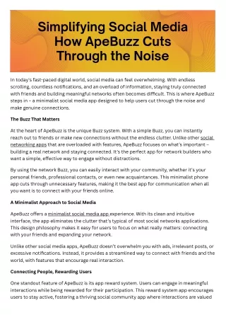 Simplifying Social Media: How ApeBuzz Cuts Through the Noise