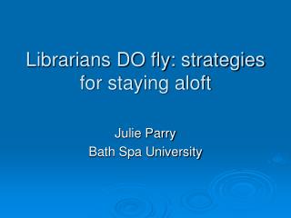 Librarians DO fly: strategies for staying aloft