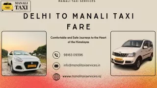 Delhi to Manali Taxi Fare
