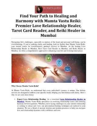 Discover the Best Love Relationship Healer, Tarot Card Reader, and Reiki Healer