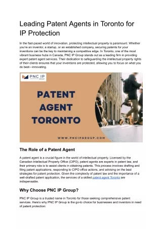 Patent agent toronto