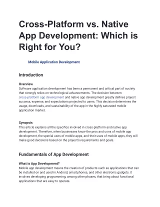 Cross-Platform vs. Native App Development: Which is Right for You?