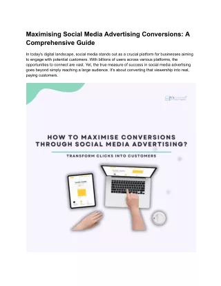 Maximising Social Media Advertising Conversions: A Comprehensive Guide