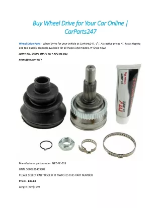 Buy Wheel Drive for Your Car Online | CarParts247