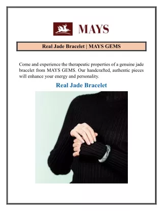 Real Jade Bracelet  MAYS GEMS