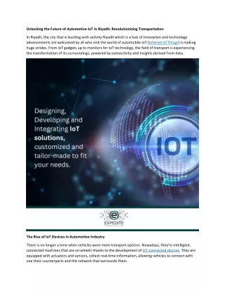 Unlocking the Future of Automotive IoT in KSA