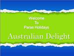 Australia Holiday Tour Packages