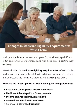 Changes In Medicare Eligibility Requirements: What’s New?