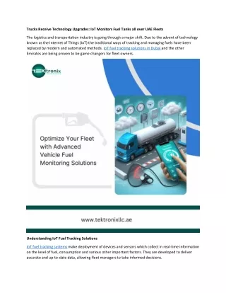 IoT Monitors Fuel Tanks across UAE Fleets