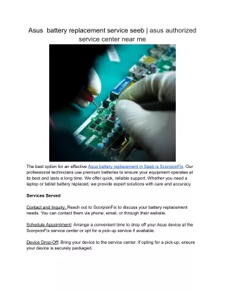Asus  battery replacement service seeb _ asus authorized service center near me