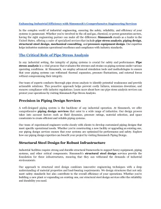 Piping Design Service