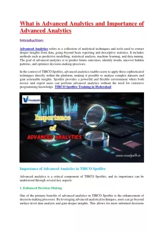 TIBCO Spotfire Online Course Hyderabad - TIBCO Spotfire Training