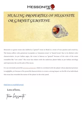 Healing Properties Of Hessonite Gomed Gemstone