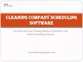 Cleaning Company Scheduling Software
