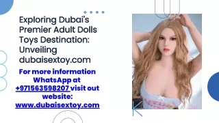 Discover Dubai's Premier Sex Doll Store in Dubai