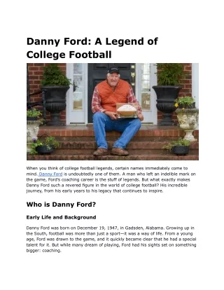 Danny Ford_ A Legend of College Football