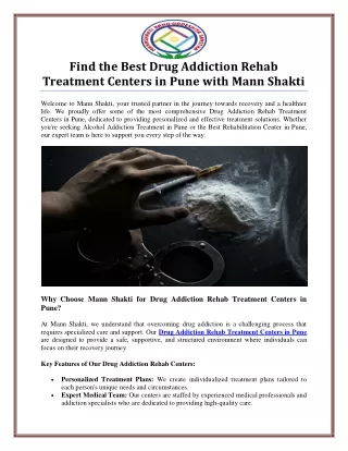 Comprehensive Drug Addiction Rehab Treatment in Pune