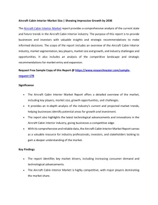 Aircraft Cabin Interior Market