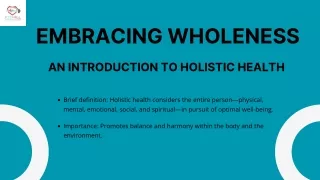 Holistic Health Embracing Wholeness for a Balanced Life