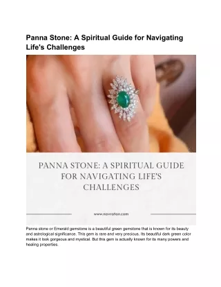 Panna Stone_ A Spiritual Guide for Navigating Life's Challenges