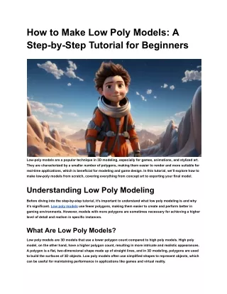 How to Make Low Poly Models A Step-by-Step Tutorial for Beginners