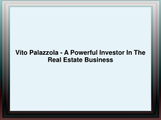 Vito Palazzola - A Powerful Investor