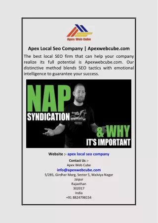 Apex Local Seo Company  Apexwebcube.com