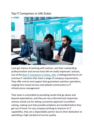 Top IT Companies in UAE DubaI