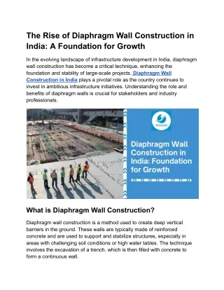 The Rise of Diaphragm Wall Construction in India_ A Foundation for Growth