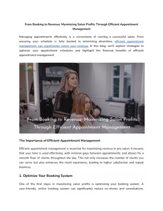 From Booking to Revenue_ Maximizing Salon Profits Through Efficient Appointment Management